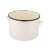 Altom Design Emaliuotas tiesus puodas, 5,8 l; skersmuo 22 cm; aukštis 16 cm, kreminės spalvos