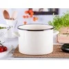 Altom Design Emaliuotas tiesus puodas, 7,5 l; skersmuo 24 cm; aukštis 17 cm, kreminės spalvos