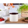 Lumarko Enamelled mug 1,25l dia.12cm h.11,5cm cream, inside dark