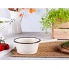 Altom Design Enamelled conical saucepan with handle 0,6l dia.14cm h.7cm cream,with spout
