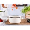 Altom Design CREAM Emaliuotas puodas 2,1 l, skersmuo 18 cm, aukštis 9,5 cm, grietinėlės spalvos