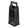 Rectangular 4-function metal grater, 24,5x10,5x7,5 cm, juodas