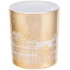 Golden glass candle holder with light interior, 9x10 cm, townhouses decoration