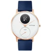 Withings odinė laikrodžio apyrankė, 18 mm, tamsiai mėlynos/rusvo aukso spalvos