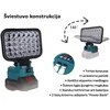 GZT LED šviestuvas Makita akumuliatoriams 18V L35 1900 Lm 15W USB2A