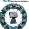 GZT LED šviestuvas Makita akumuliatoriams 18V L35 1900 Lm 15W USB2A
