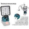 GZT LED šviestuvas Makita akumuliatoriams 18V L16 500 Lm 10W USB2A-R