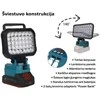 GZT LED šviestuvas Makita akumuliatoriams 18V L35 2200 Lm 16W USB2A-R