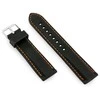Pacific U20 rubber watch strap - juodas/oranžinis 22mm