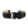 Pacific W05XL juodas/baltas leather watch strap - 20mm