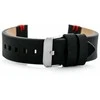 Pacific W110 leather watch strap - juodas/red - 22mm