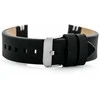 Pacific W110 leather watch strap - juodas/baltas - 22mm