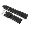 Pacific W48 leather watch strap - PREMIUM - juodas/baltas - 22mm