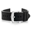 Pacific W72 leather watch strap - juodas/juodas 20mm