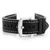 Pacific W72 leather watch strap - juodas/baltas 20mm