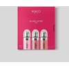 Kiko Milano mini lūpų blizgių rinkinys: 3 drėkinamieji lūpų blizgesiai su apimties suteikiančiu 3D efektu