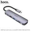 Adapteris Hoco HB28 Type-C Multi-Function Converter HDMI+USB3.0+USB2.0+SD+TF+PD pilkas