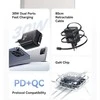 USAMS Laidinis įkroviklis 1xUSB-C su suvyniojamu kabeliu USB-C Retractable PD+QC 30W Gan Fast Charging juodos spalvos YC Series CC241TC01 (US-CC241)