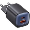 USAMS Laidinis įkroviklis CC254 30W GaNUSB-C/USB-A Fast Charging HC Series juodos spalvos CC254TC01