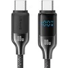 USAMS Kabelis USB-C į USB-C 100W 1,2m Skaitmeninis Ekranas Cinko lydinio greito įkrovimo duomenų kabelis HX Series SJ742USB01 (US-SJ742)