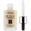 "Catrice Hd Liquid Coverage Foundation" dengiamasis makiažo pagrindas, išliekantis iki 24 val. 010 Light rusvai gelsvas 30ml
