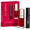 Clarins Lip Comfort Oil Set kosmetikos rinkinys (Lip Comfort Oil 03 Cherry, 7 ml + Wonder Volume Blakstienų tušas XXL 01 Extreme Juodas, 3 ml)