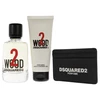 Dsquared2 Set Dsquared 2: Dsquared Leather Card Holder Juodas For Men + 2 Wood Eau De Toilette Unisex, 100 ml + 2 Wood Dušo želė, 100 ml