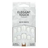 Elegant Touch Elegantiška prisilietimui poliruota spalva 24 nagų lakai su klijais Squoval Quite Baltas