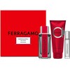 Salvatore Ferragamo Ferragamo Ferragamo Raudona Leather rinkinys vyrams (EDP, 100 ml + šampūnas ir dušo želė, 100 ml + EDP, 10 ml)