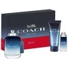 Set Coach: Mėlyna Eau De Toilette For Men, 100 ml + Mėlyna Eau De Toilette For Men, 15 ml + Mėlyna Dušo želė Beard & Hair, 100 ml