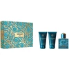 Versace rinkinys: Pour Homme tualetinis vanduo vyrams, 50 ml + Pour Homme balzamas po skutimosi, 50 ml + Pour Homme plaukų ir kūno losjonas visų tipų odai, 50 ml
