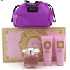 Kvepalų rinkinys moterims Versace Bright Crystal (EDT, 90 ml + kūno losjonas, 100 ml + dušo želė, 100 ml + kosmetinė)