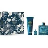 Versace Eros Pour Homme Giftset rinkinys vyrams (PP kvepalai, 100 ml + dušo želė, 150 ml, PP miniatiūra, 5 ml)