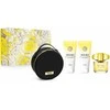 Versace Geltona Diamond rinkinys moterims (EDT, 90 ml + dušo želė, 100 ml + kūno losjonas, 100 ml + kosmetinė)