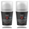 Rutulinis antiperspirantas vyrams Vichy Homme 48H Deo, ypač jautriai odai, bekvapis, 2 x 50 ml