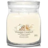 Yankee Candle Aromatinė žvakė Signatūrinė stiklinė vidutinė "Soft Wool" - Gintarinė 368 g
