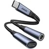 Du viename garso adapteris Joyroom SY-C02 Type-C iki 3.5 mm + Type-C (juodas)