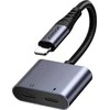 Du viename garso adapteris Joyroom SY-L01 Lightning iki 3.5 mm + Lightning (juodas)