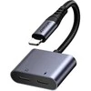 Du viename garso adapteris Joyroom SY-L02 Lightning į dvigubą žaibą (juodas)
