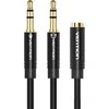 Vention AUX 2x 3.5mm kabelis 0.3m - Juodas