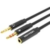 Vention 2x 3.5 mm kištukinis ir 4 polių lizdas 3.5 mm garso kabelis 0.3 m ventiliacijos BBTBY juodas