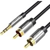 Vention audio kabelis 3.5mm - 2x RCA 3m - Juodas