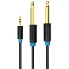 Vention 3.5 mm TRS kištukas iki 2 x 6.35 mm kištukas garso kabelis 1.5 m ventiliacijos BACBG (juodas)