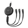 3in1 USB į USB-C / Lightning / Micro USB kabelis, Mcdodo CA-3570, 1.2 m (juodas)
