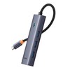 5 viename šakotuvas „Baseus UltraJoy“ serijos USB-C į HDMI4K@30Hz+3xUSB 3.0+1xPD (pilkas)