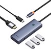 5 viename šakotuvas „Baseus UltraJoy“ serijos USB-C į HDMI4K@30Hz+3xUSB 3.0+1xPD (pilkas)