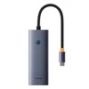 6in1 Hub Baseus UltraJoy USB-C per HDMI4K@60Hz+4xUSB 3.0+PD (pilka)