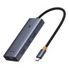 6in1 Hub Baseus UltraJoy USB-C per HDMI4K@60Hz+4xUSB 3.0+PD (pilka)