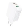 Acefast A41 sieninis įkroviklis, 2x USB-C + USB, GaN 65W (balta)