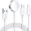 Apple Watch magnetinis įkroviklis Joyroom S-IW008 Lightning + USB-C 5 V 1.2 m (baltas)